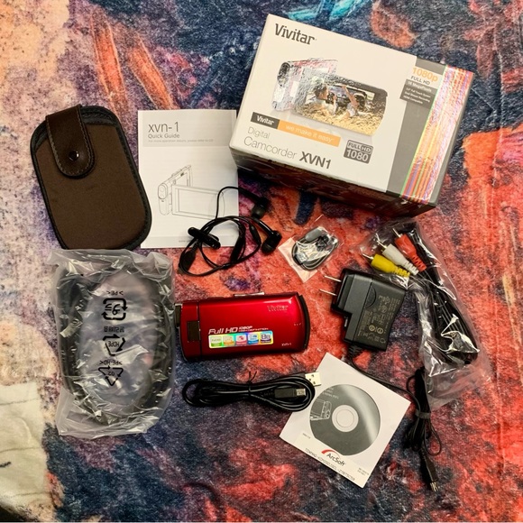 💜 Red Vivitar Full HD Camcorder NWOT - Picture 8 of 15